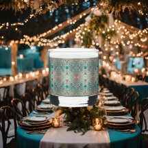 Elégant Cuivre Turquois Cercles floraux