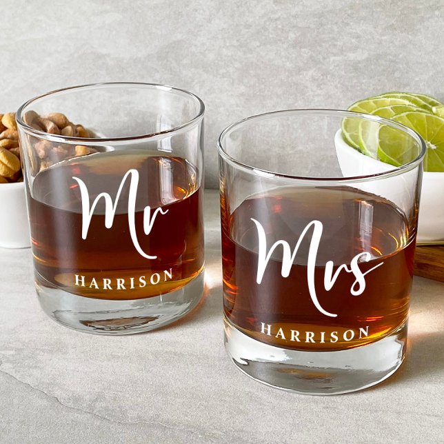Verre À Whisky Élégant, M. Mme Mariage (Créateur téléchargé)