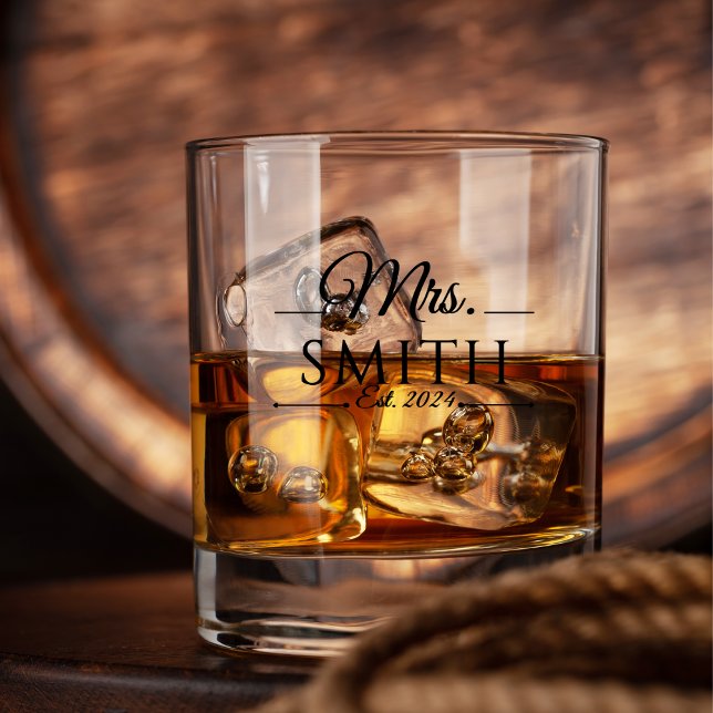 Verre À Whisky Élégant Nom de mariage personnalisé Whiskey Glass (Créateur téléchargé)