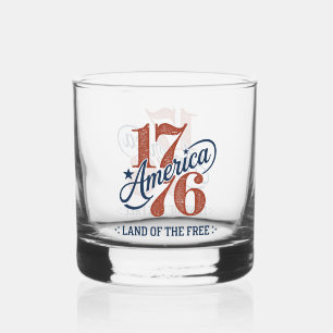 Verre À Whisky Emblème de script américain 1776