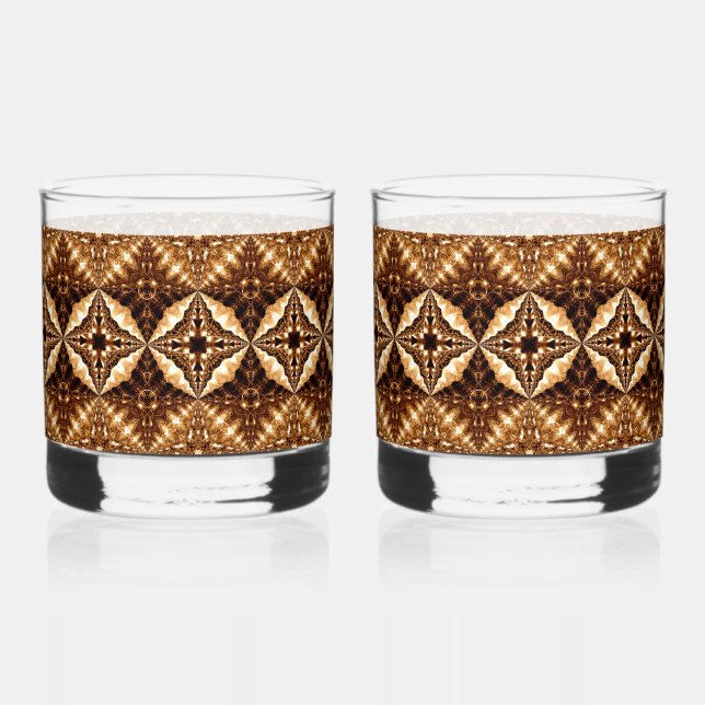 Verre À Whisky Ensemble de produits d'épicerie Deep Brown Stars (Recto)