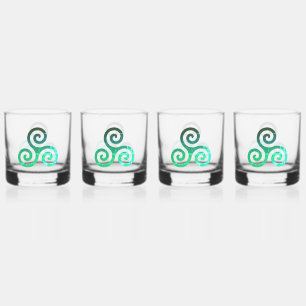 Verre À Whisky Ensemble de symboles celtiques anciens Emerald Tri
