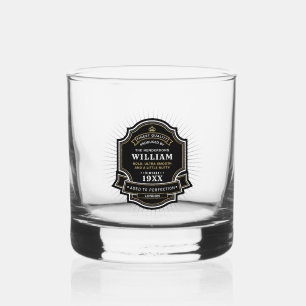 Verre À Whisky Étiquette « Vieilli à la perfection » avec nom et
