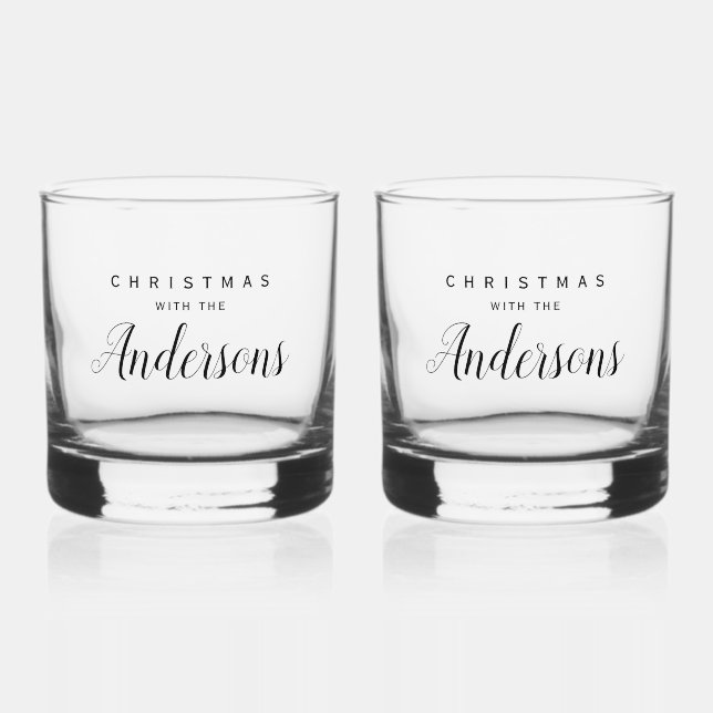 Verre À Whisky Famille assortie Noir Noël avec (Recto)