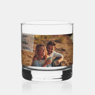 Verre À Whisky Faux Vellum Photo Overlay Mariage personnalisé