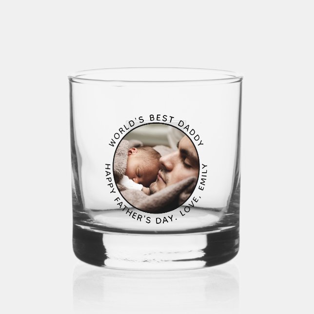 Verre À Whisky Fête des pères Monogramme personnalisée Cute minim (Recto)