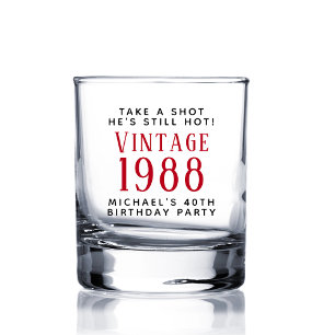 Verre À Whisky Fête vintage du 40e anniversaire