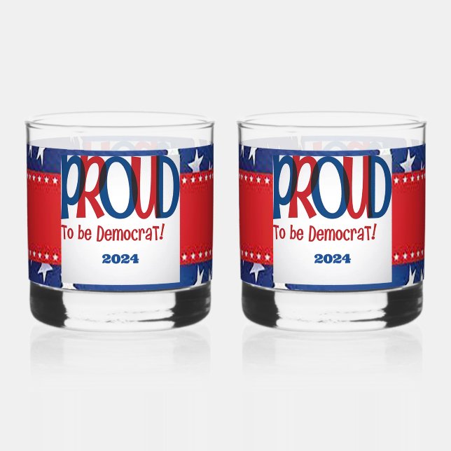 Verre À Whisky Fière d'être démocrate (Verso)