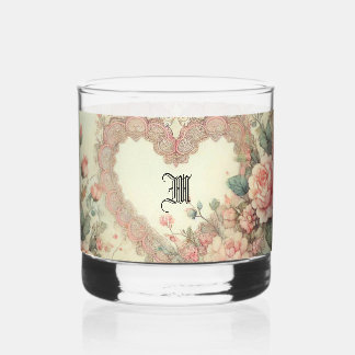 Verre À Whisky Fleurs de coeur bohèmes à l'aquarelle pastel vinta