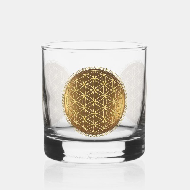 Verre À Whisky FLEURS DE VIE - Géométrie Sacrée Médaillon 1 (Gauche)