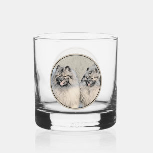 Verre À Whisky Frères Keeshond Peinture - Art de Chien Original