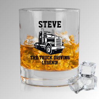Verre À Whisky Funky Transport Semi Truck Driver Nom personnalisé