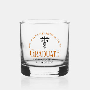 Verre À Whisky Gardien des diplômes Médicales Orange personnalisé