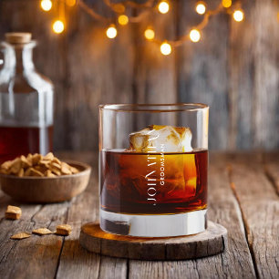 Verre À Whisky Garin de marié Monogramme Cortège de mariage
