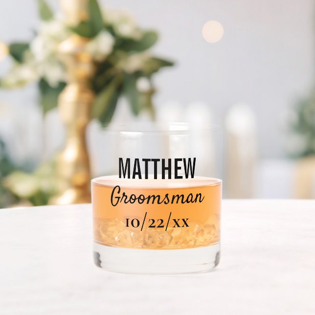 Verre À Whisky Groomsmen Élégante Typographie Moderne Mariage Fav (Insitu (Mariage))