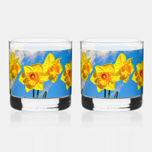 Verre À Whisky Groupe de Daffodils Médaille d'or Fleurs