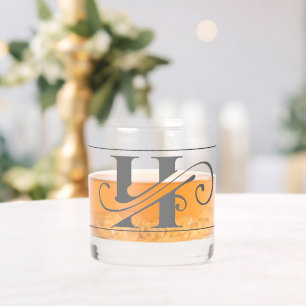 Verre À Whisky H initial décoratif classique