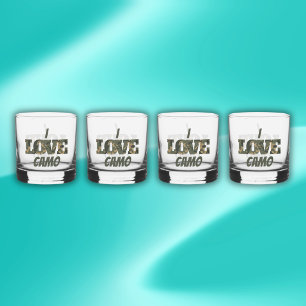Verre À Whisky I Love Camouflage Vert Brown  