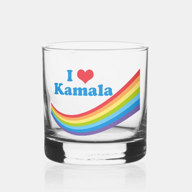 Verre À Whisky I Love Kamala Cute Election Rainbow (Recto)
