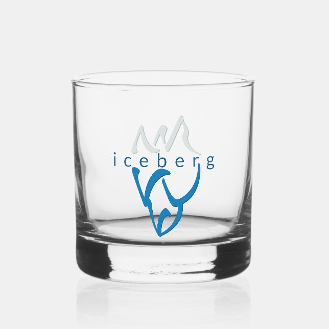 Verre À Whisky Iceberg bleu personnalisé Art inspirant (Recto)
