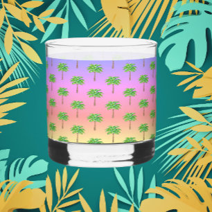 Verre À Whisky Île de la palette tropicale Palmier vert