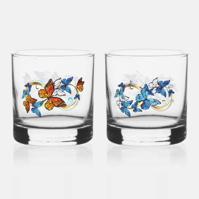 Verre À Whisky Infinity of Monarch Butterflies (Recto)