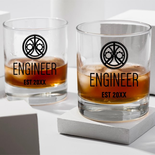 Verre À Whisky Ingénieur établi, Ingénieur diplômé sur mesure (Créateur téléchargé)