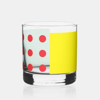 Verre À Whisky Jaune, vert, blanc, pois rouge carrés