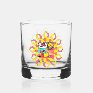 Verre À Whisky Je déteste l'été ! Illustration amusante de style 