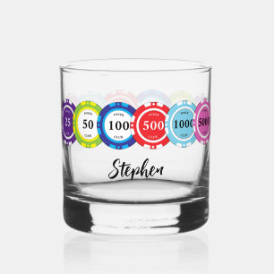 Verre À Whisky Jetons de joueur de poker personnalisés