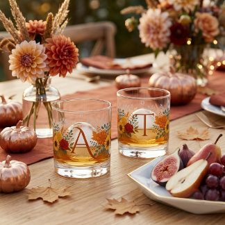 Verre À Whisky Jeunes mariés Monogramme Mariée Marié Mariage d'au