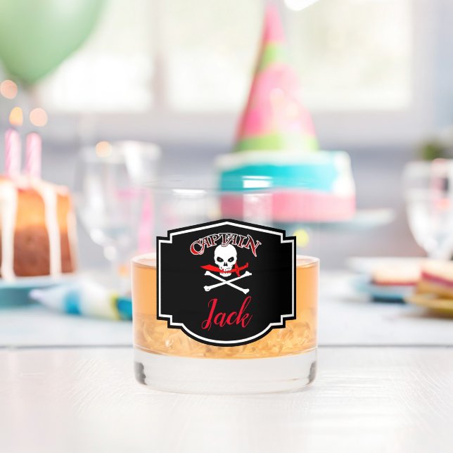 Verre À Whisky Jolly roger personnalisé (Cutlass) (Insitu (Anniversaire))
