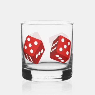 Verre À Whisky Joueur de craps aux dés rouges du casino