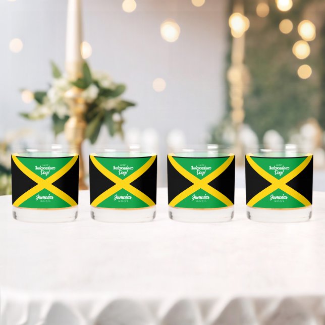 Verre À Whisky Jour de l'indépendance de la Jamaïque drapeau nati (Insitu (Mariage))