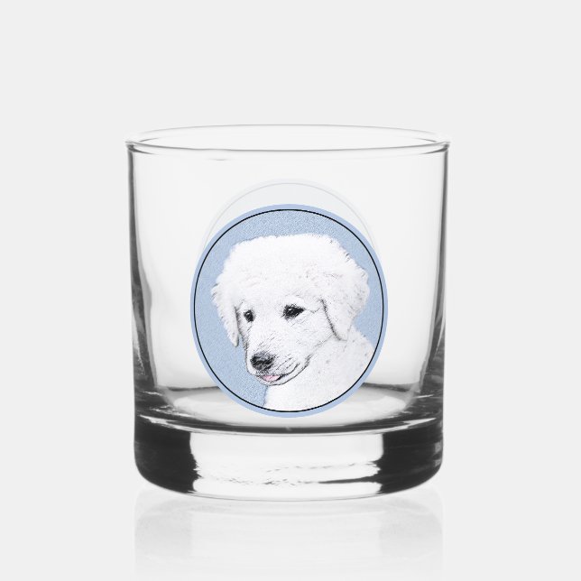 Verre À Whisky Kuvasz Peinture - Cute Original Chien Art (Recto)
