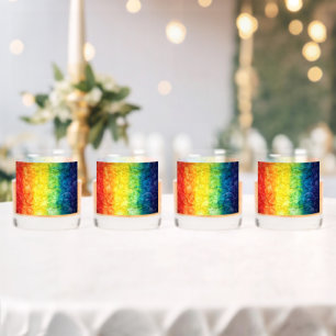 Verre À Whisky Le drapeau tie-dyé de SlipperyJoe arc-en-ciel pres