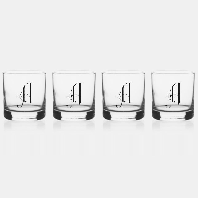Verre À Whisky Lettre décorative monogramme B élégante (Recto)