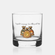 Liquid Courage Doge Mème Pièce Whiskey Glass