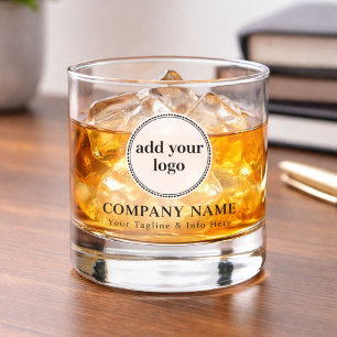Verre À Whisky Logo de société personnalisé pour entreprise noire