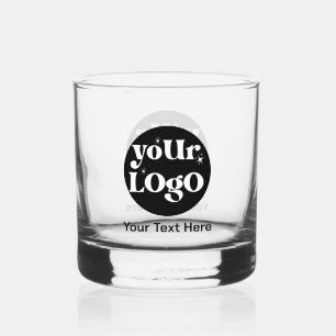 Verre À Whisky Logo minimaliste et commerce de texte