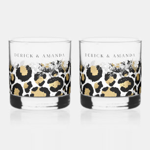 Verre À Whisky Lunettes à barres Empreintes de léopard personnali