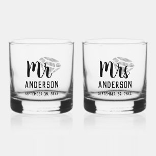 Verre À Whisky M. & Mme. Ensemble de Verre Whisky Personnalisé St