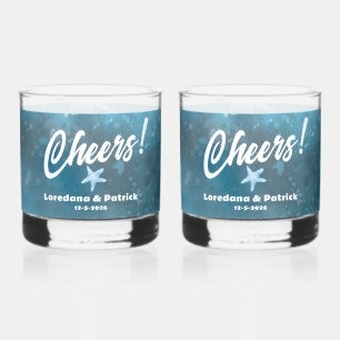 Verre À Whisky Mariage de la mer bleue profonde