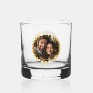 Verre À Whisky Mariage élégant ou couple d'anniversaire Nom photo