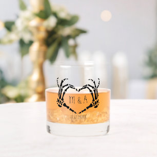 Verre À Whisky Mariage personnalisé en forme de coeur