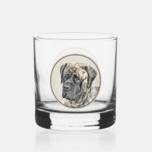 Verre À Whisky Mastiff anglais (Brindle) Peinture - Chien Art