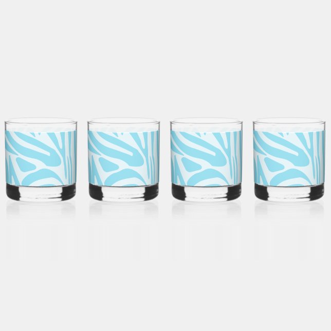 Verre À Whisky Modèle Zèbre Bleu (Recto)
