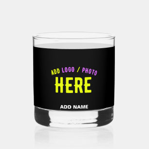 VERRE À WHISKY MODERNE ET MODERNE PERSONNALISABLE NOIR VÉRIFIÉ