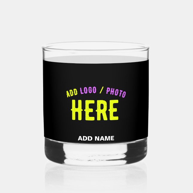 VERRE À WHISKY MODERNE ET MODERNE PERSONNALISABLE NOIR VÉRIFIÉ (Recto)