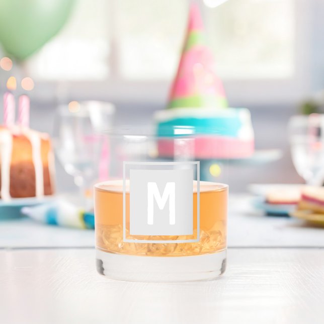 Verre À Whisky Monogramme de bloc (Insitu (Anniversaire))
